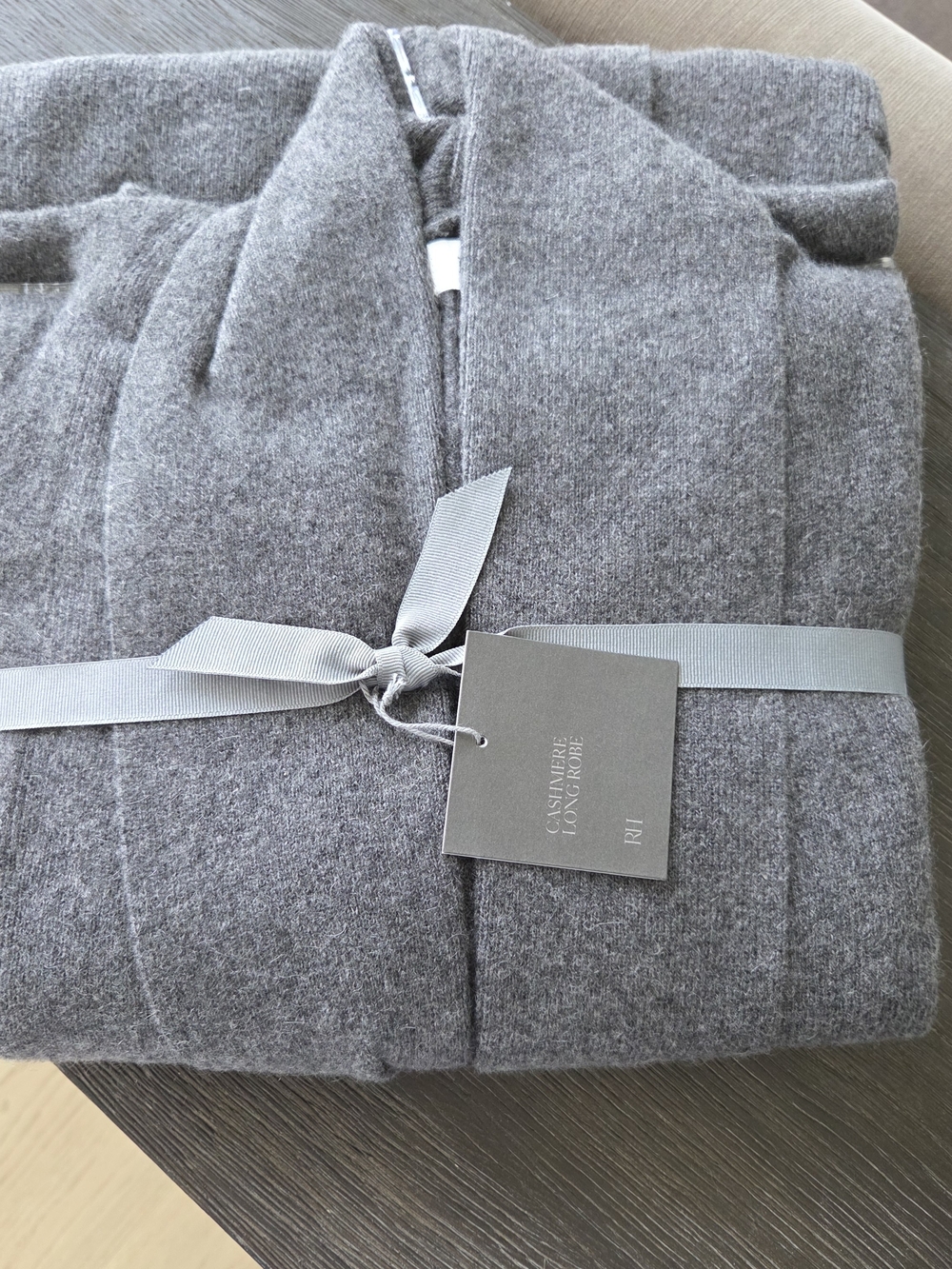 NEW RESTORATION HARDWARE Long Charcoal Grey Cashmere Robe - Picture 2 of 4